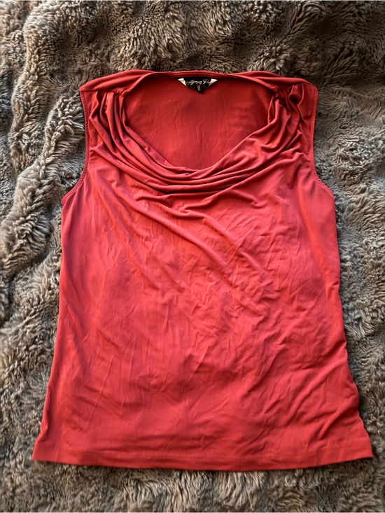 Tops - Montgomery Post Red Cowl Neck Sleeveless Top Size L